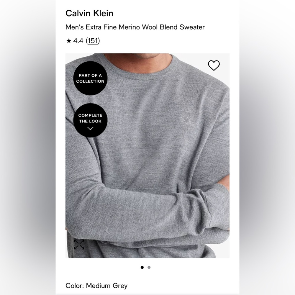 Calvin Klein Men's Extra Fine Merino Wool Blend Sweater